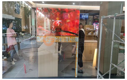 天津55寸OLED透明屏贴合项目案例